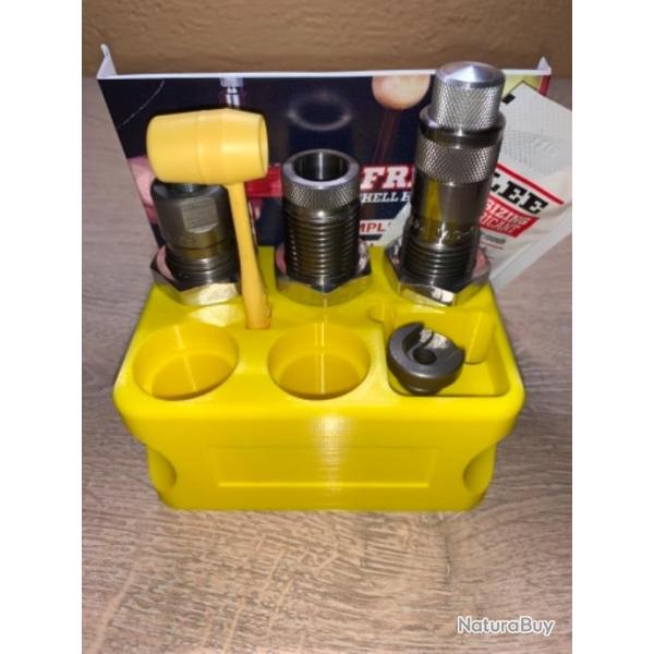 Support de rangement jaune pour jeux d'outils de divers marques rcbs, lee, lyman, hornady etc..