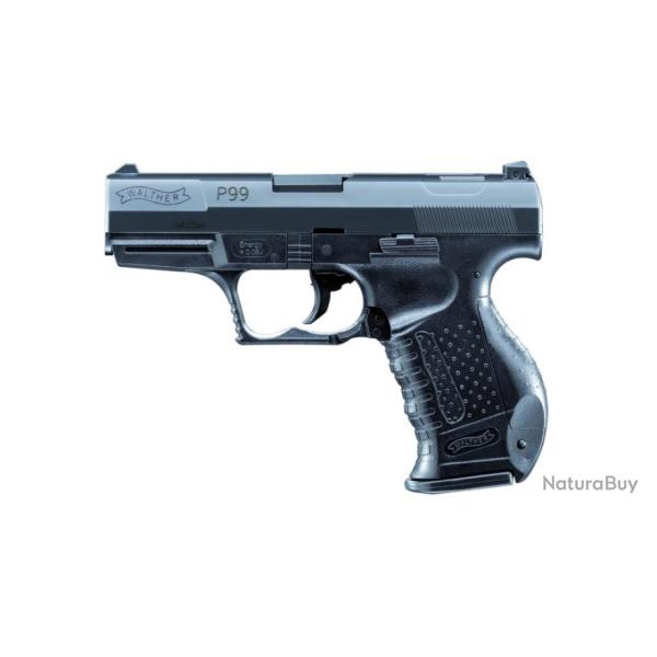 R�PLIQUE PISTOLET � RESSORT WALTHER P99 NOIR 0,08J + 500 billes + 10 cibles