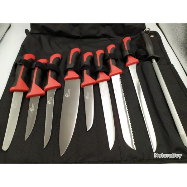 PRADEL EXCELLENCE THIERS SAC DE 9 PICES COUTEAUX BOUCHER CONVERTIBLE EN TABLIER N