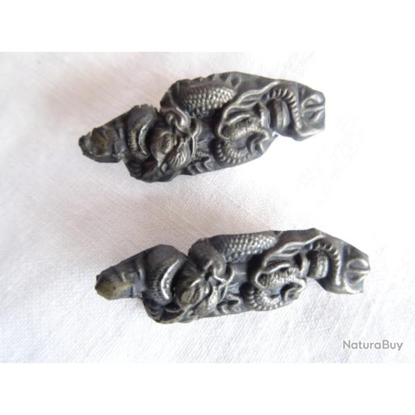 jm6) lot , paire = deux menuki ,, pour sabre  japonais