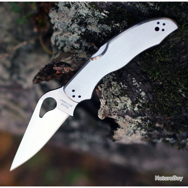 Couteau Spyderco Byrd Harrier 2 Stainless Lame Acier 8Cr13MoV Manche Acier Lockback Clip BY01P2