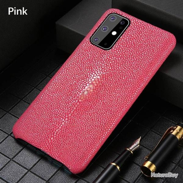 Coque Luxe Samsung Cuir Raie Stingray Galuchat-Rose-Galaxy A71 4G 2019 20260729082510