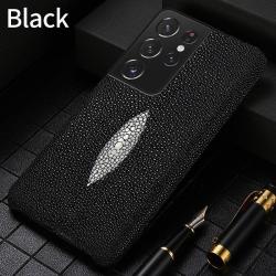 Coque Luxe Samsung Cuir Raie Stingray Galuchat-Noir-Galaxy S21 Plus 20260729082510