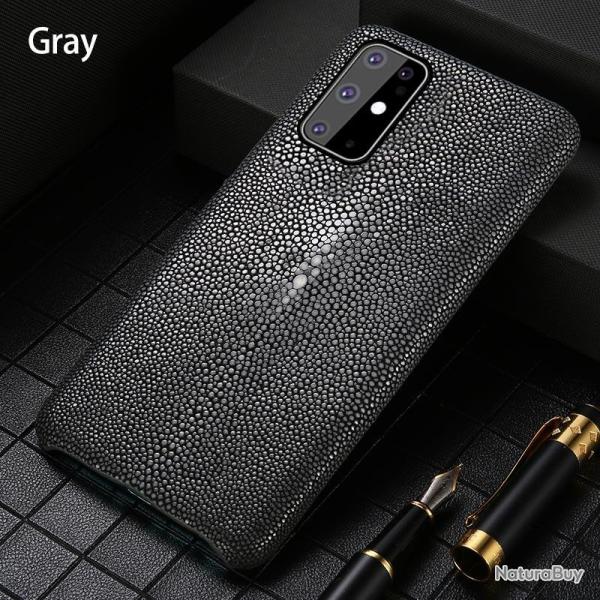 Coque Luxe Samsung Cuir Raie Stingray Galuchat-Gris-Galaxy A20E 20260729082510