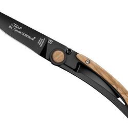Couteau Noir Le Thiers Liner Lock Olivier