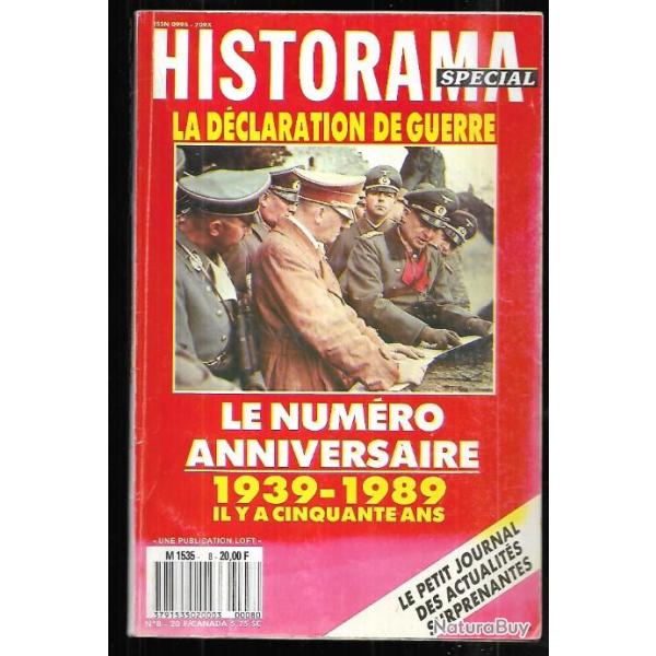 la d�claration de guerre le num�ro anniversaire 1939-1989  Historama sp�cial n �8