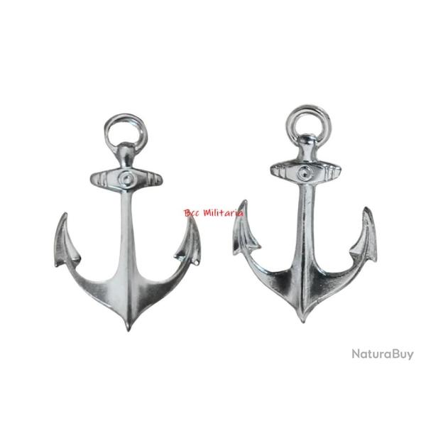 Ancre de marine argent� - Hauteur : 40 mm  Largeur � la base : 25 mm- Pr�sent�e recto/verso