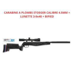 CARABINE A PLOMBS STOEGER RX20 TAC SUPPRESSOR CALIBRE 4.5MM + LUNETTE 3-9x40 + BIPIED