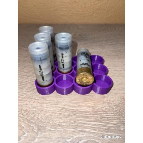 Plateau / support de rechargement violet pour calibre 12, 16, 20, slug etc...