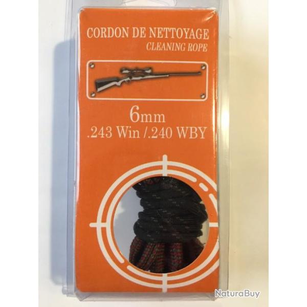 Cordon de nettoyage PISTEURS Calibre 6 mm (243 Win, 240 Wby)