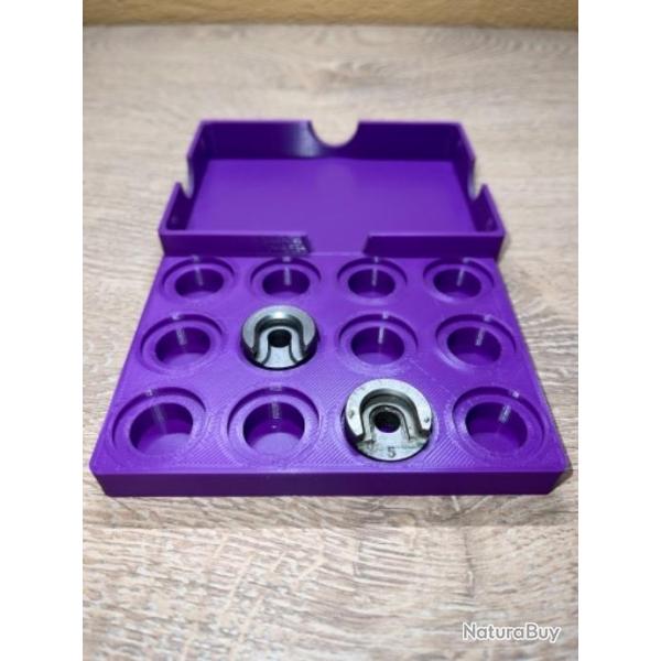 Boite de rangement violette pour shell holder ( lee, lyman, hornady, rcbs etc...)