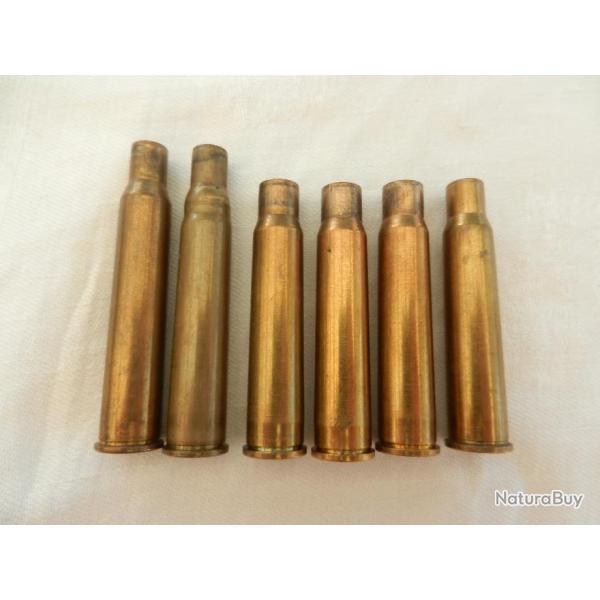 6 douilles �tuis vides pour rechargement carabine chasse