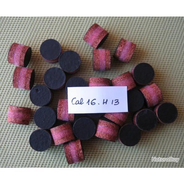 Bourres  li�ges  et  feutre  rose  cal  16  hauteur  13 mm