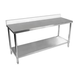 Table de travail cuisine professionnelle acier inox avec dosseret 180 x 60 cm capacit&eacute; de 182 kg 14