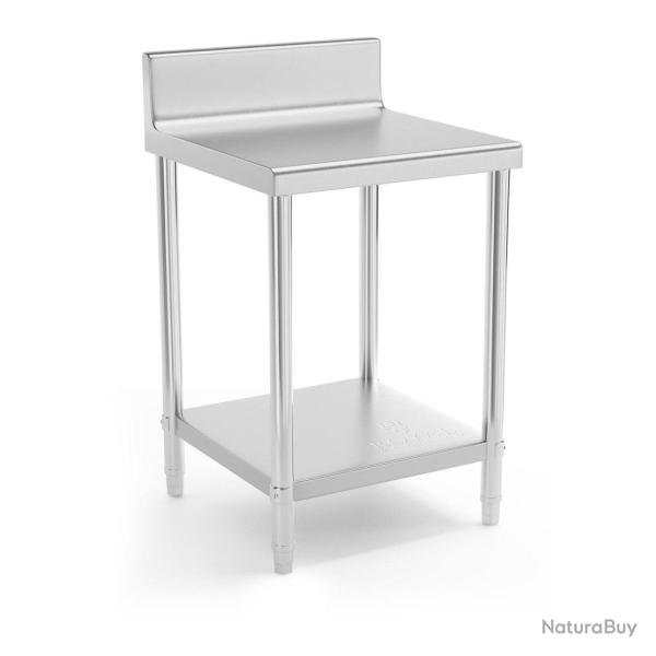Table de travail cuisine professionnelle acier inox 60 x 60 cm avec rebord capacit� de charge de 15