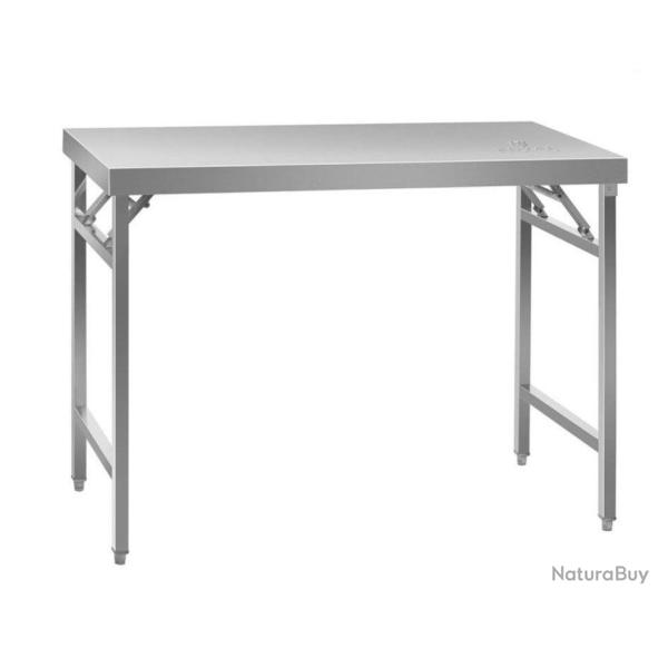 Table de travail cuisine professionnelle acier inox pliable 120 x 60 cm 14_0003706