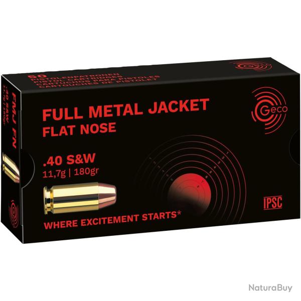 GECO .40 S&W blind�e � t�te plate 180grs. (Calibre: .40 S&W)