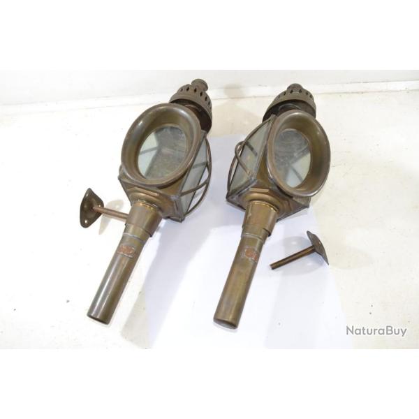 Lampes de fiacre lanterne lampe charrette chariot hippomobile ancien