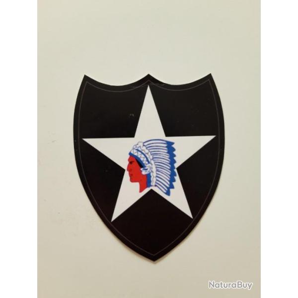 AUTO-COLLANT DE LA 2 EME DIVISION  U.S. "INDIAN HEAD"