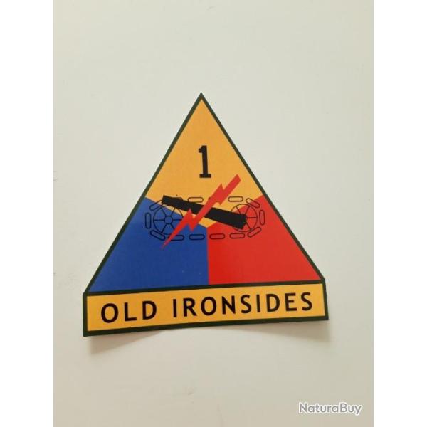 AUTO-COLLANT DE LA 1 ERE DIVISION BLIND�E  U.S. "OLD IRONSIDES"
