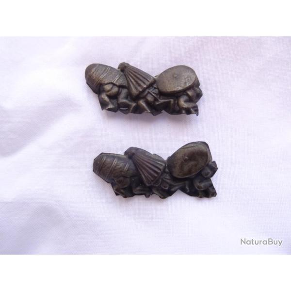 jm42) deux menuki ,, pour sabre  japonais