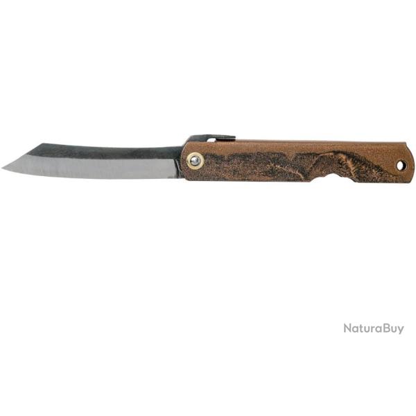 HIGOC2B Couteau Higonokami N� 2 Folder Blue Paper Manche M�tal Black/Brown Made Japan