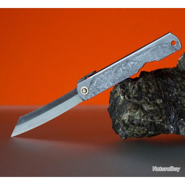 HIGOC3B Couteau Higonokami N� 3 Folder Blue Paper Manche M�tal Black/Gray Made Japan