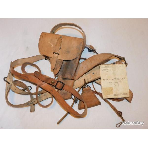 PISTOLET MAC 50 : ETUI modle 1948 +   MANUEL 1951  + DRAGONNE + BAUDRIER + CEINTURON + BRELAGE  #.4