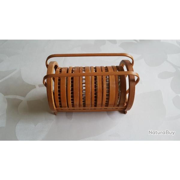 SOUS BOCKS MOTIF PAPILLONS ET LEUR PANIER DE RANGEMENT