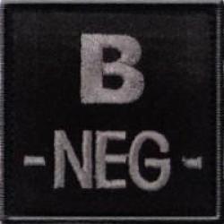Patch Groupe sanguin - Tissu Noir B N&eacute;gatif
