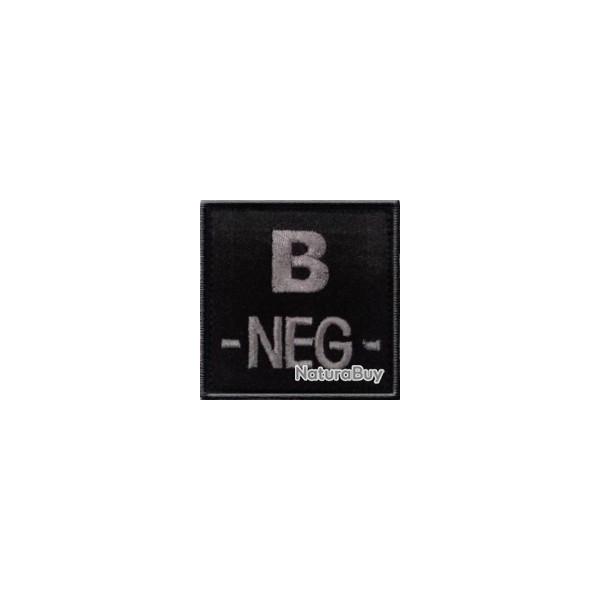 Patch Groupe sanguin - Tissu Noir B N�gatif
