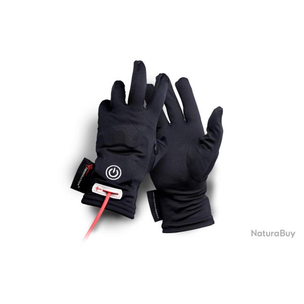 Sous gants chauffants adapt�s � la pratique de la plong�e, Thermalution M Noir Avec 2 batteries de 7