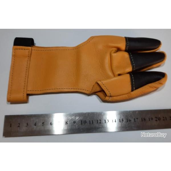 Gant 3 Doigts pour le Tir � l'Arc Neet Cuir Deerskin DG-1L Extra-Large Jaune