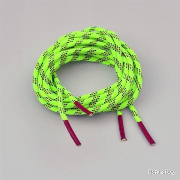 1 Paire de Lacets Jaunes Fluo Ronds 120cm pour dragonne ou chaussures