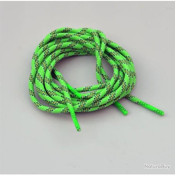 1 Paire de Lacets Verts Fluo Ronds 120cm pour dragonne ou chaussures