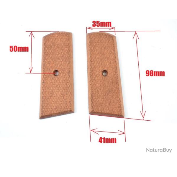 Plaquettes de pistolet a identifier, bois. Style UMAREX NAPOLEON 8mm � blanc
