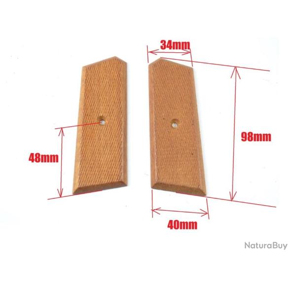 Plaquettes de pistolet a identifier, bois. Inconnue Style UMAREX NAPOLEON 8mm � blanc