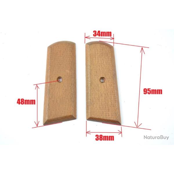 Plaquettes de pistolet a identifier, bois. Inconnue a identifier Style UMAREX NAPOLEON 8mm � blanc