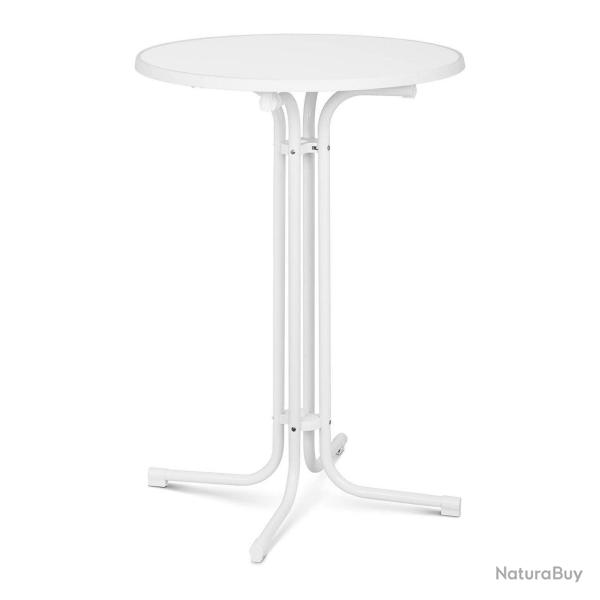 Mange debout table pliable pliant diamtre 80 cm blanc 14_0002376