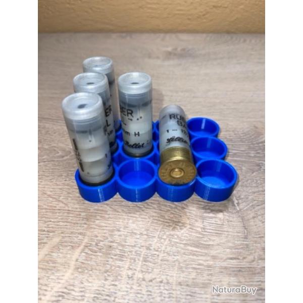 Plateau / support de rechargement bleu pour calibre 12, 16, 20, slug etc...