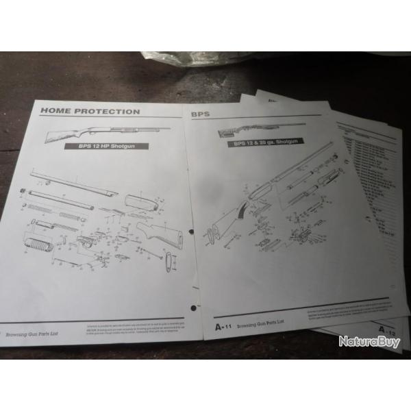 Nomenclature et vue clate Browning Pompe