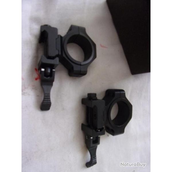 montage un pouce et 30 mm pour rail picatinny