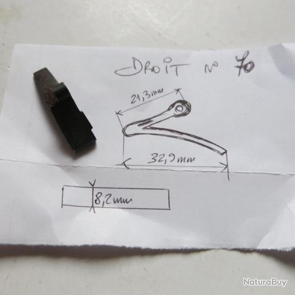 VENDU PAR CUIRASSIER11 N 70  RESSORT RETOUR DETENTE DE PLATINE FUSIL A CHIENS ANCIEN (COTE DROIT )