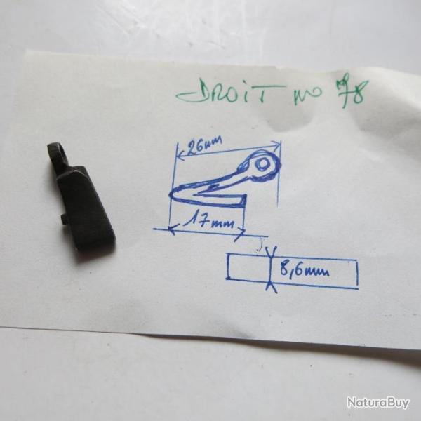 VENDU PAR CUIRASSIER11 N 78  RESSORT RETOUR DETENTE DE PLATINE FUSIL A CHIENS ANCIEN (COTE DROIT )