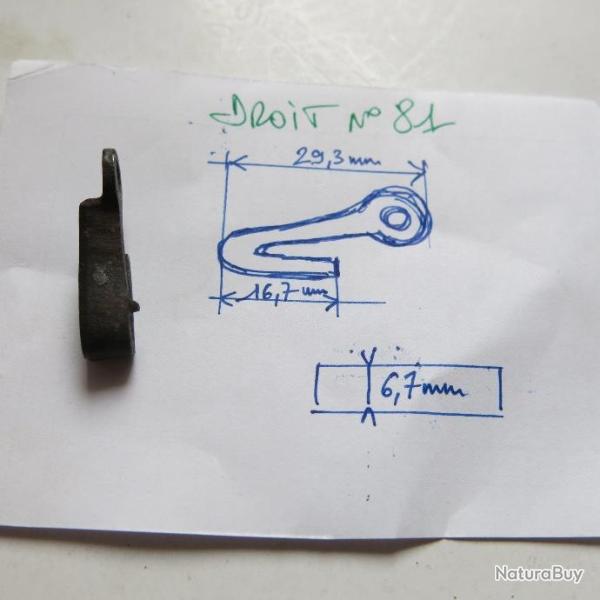VENDU PAR CUIRASSIER11 N 81  RESSORT RETOUR DETENTE DE PLATINE FUSIL A CHIENS ANCIEN (COTE DROIT )
