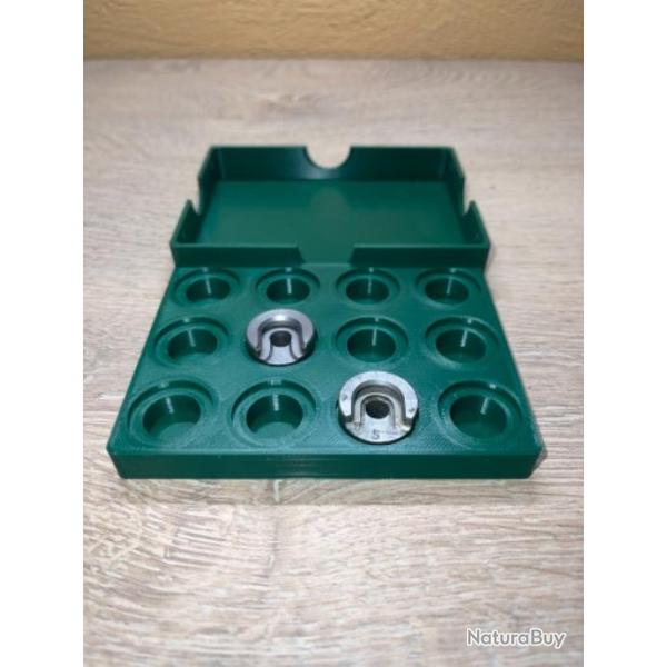 Boite de rangement verte fonc� pour shell holder ( lee, lyman, hornady, rcbs etc...)