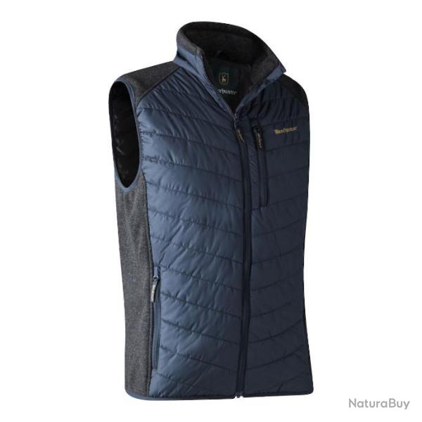 Gilet Doudoune Moor avec tricot bleu Deerhunter