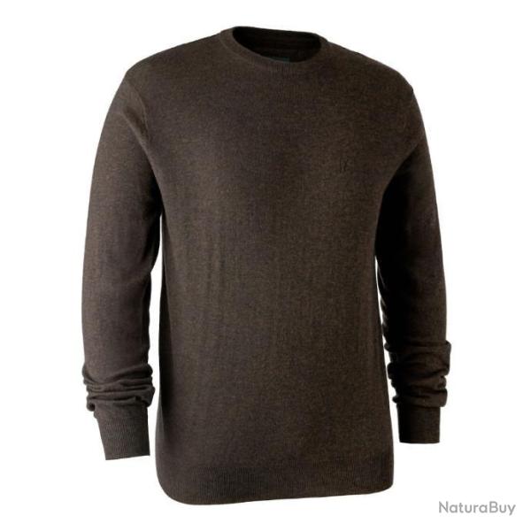 Pull en tricot � col rond Kingston marron Deerhunter