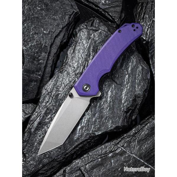 Couteau CIVIVI Brazen Purple Lame Tanto Acier D2 Manche G10 Linerlock Clip IKBS CIVC2023A