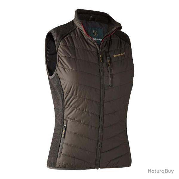 Gilet matelass� avec tricot Lady Caroline marron Deerhunter